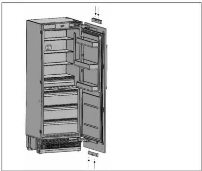 BERTAZZONI RLD603UFPNS - ALIGNEMENT DE LA PARTIE SUPÉRIEURE DU PANNEAU DE PORTE PERSONNALISÉ À L'AIDE DE BOULONS - 4