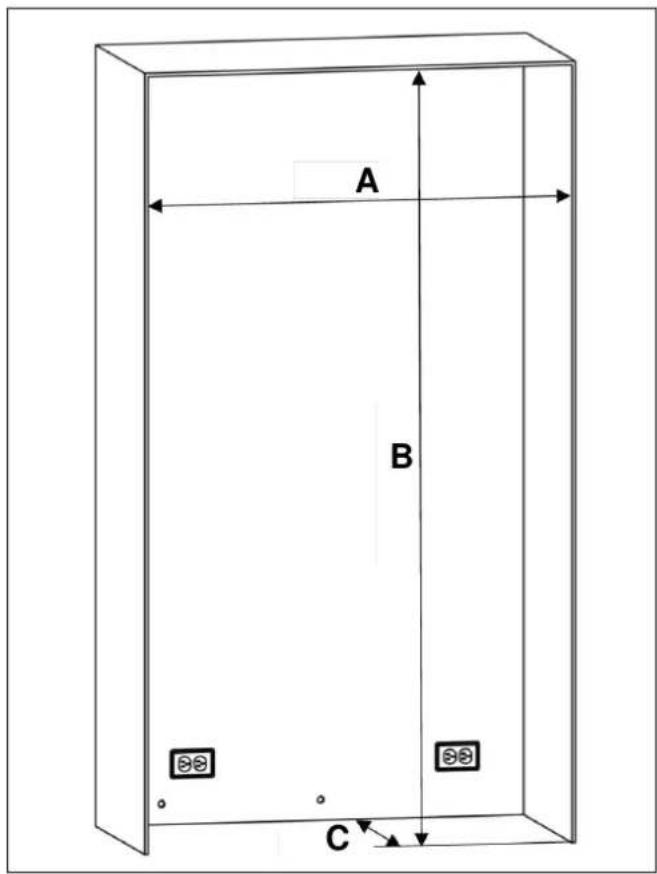 BERTAZZONI RLD603UFPNS - CABINET CUTOUT DIMENSIONS - 1