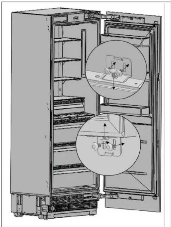 BERTAZZONI RLD603UFPNS - HET BOVENSTE DEEL VAN HET AANGEPASTE DEURPANEEL MET BOUTEN UITLIJNEN - 2