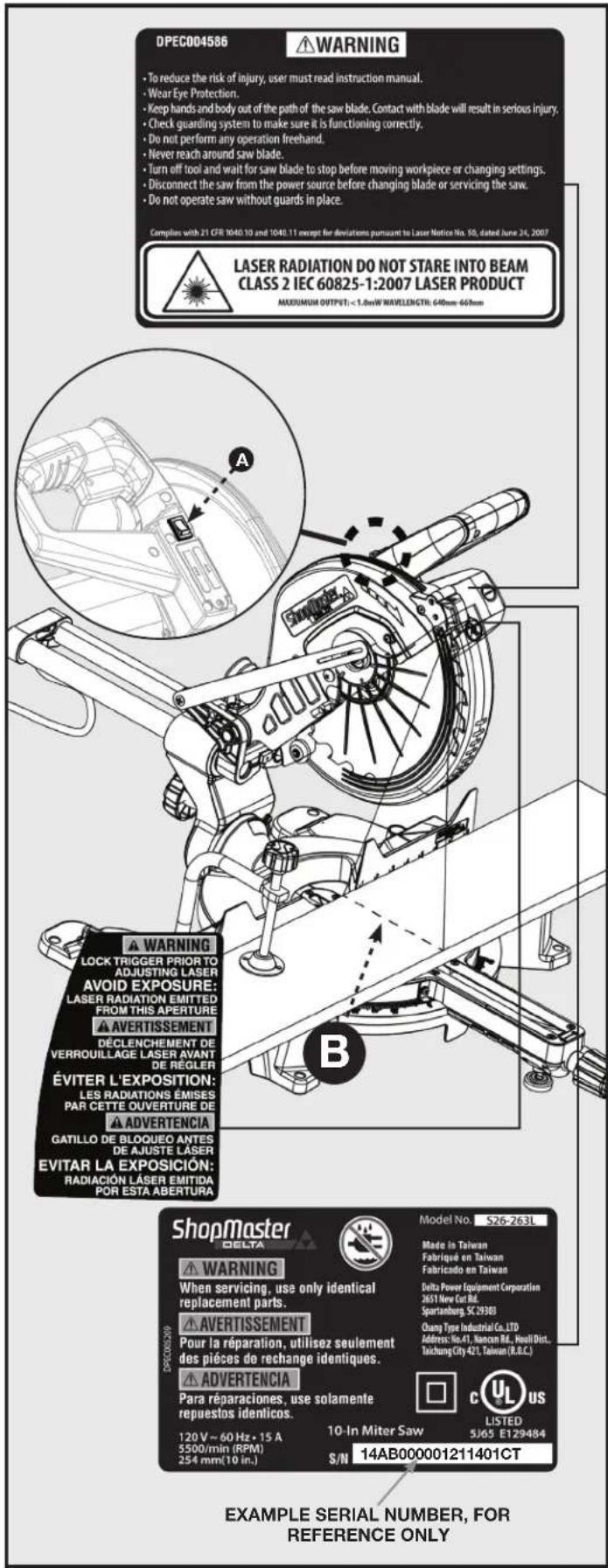 DELTA ShopMaster S26‑263LS - PRECAUCIÓN: - 1