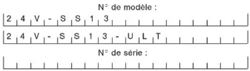 N° de modèle : 2 4 V - S S 1 3 2 4 V - S S 1 3 - U L T N° de série :