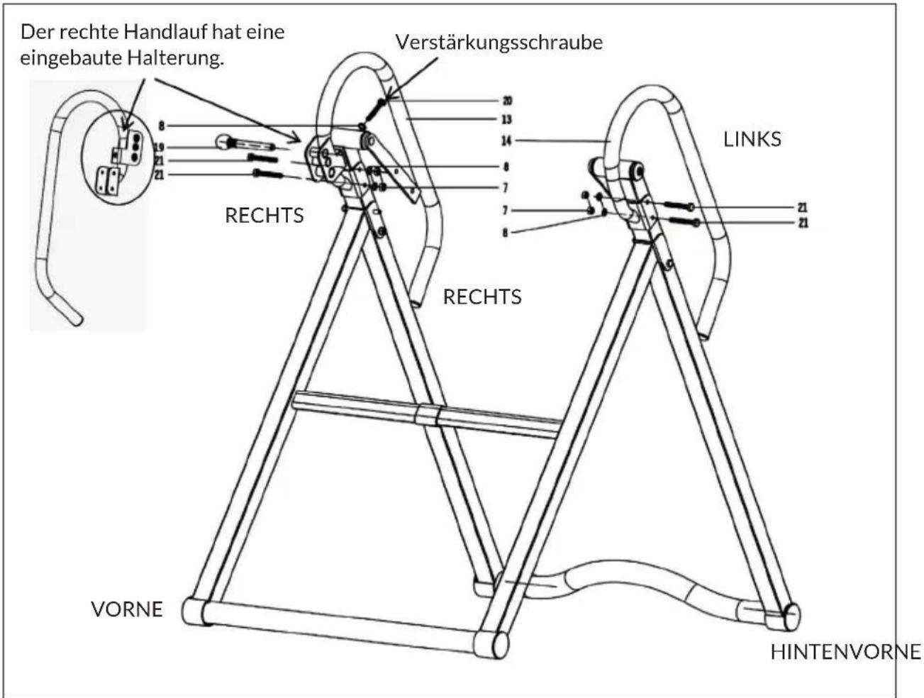 Klarfit Ease Delux - Schritt 2: den Handlauf zusammenschrauben - 1
