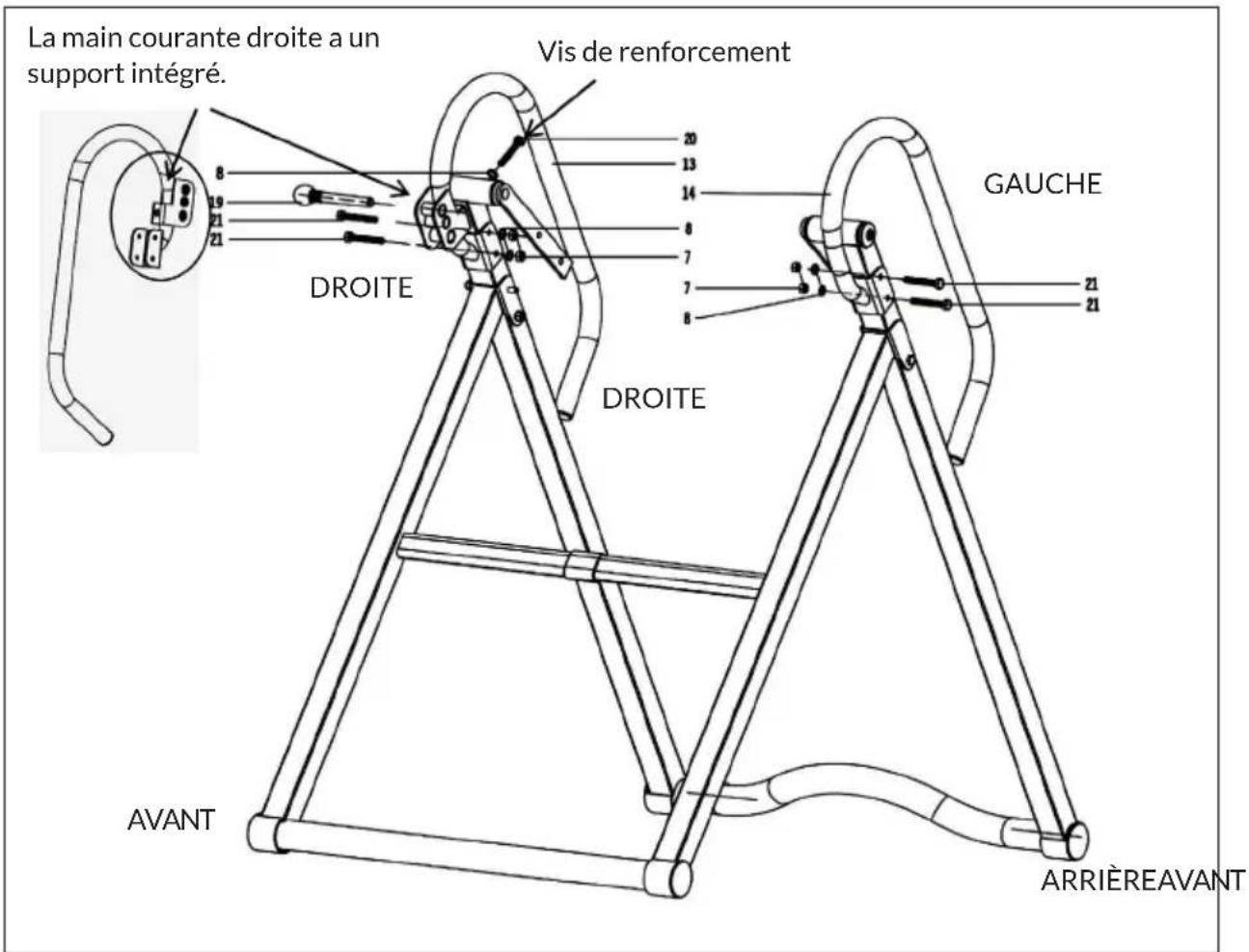 Klarfit Ease Delux - Étape 2 : visser la main courante - 1