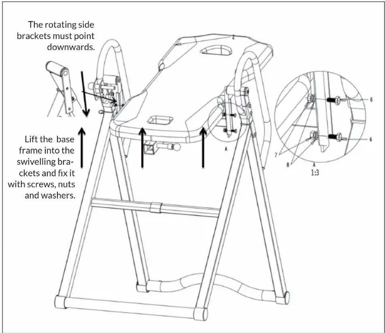 Klarfit Ease Delux - Step 3: Mounting the backrest on the base frame - 1