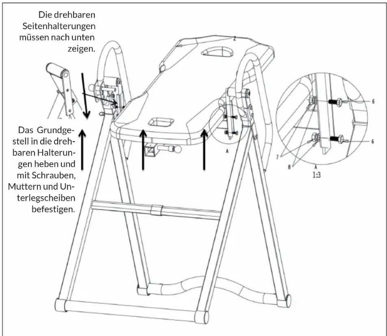Klarfit Ease Delux - Schritt 3: Montage der Rückenlehne am Grundgestell - 1