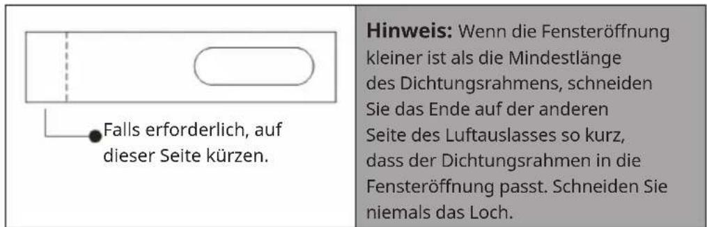 Klarstein AireLux - Befestigung des Dichtungsrahmens für Schiebefenster - 2