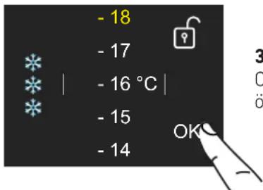 BERTAZZONI FRZ755UBLPTT - Ändra på fackets temperatur - 3