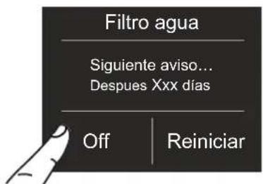 BERTAZZONI FRZ755UBLPTT - 5a) Desactivación del filtro del agua - 6