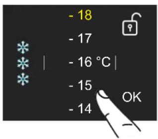 BERTAZZONI FRZ755UBLPTT - Ändra på fackets temperatur - 2