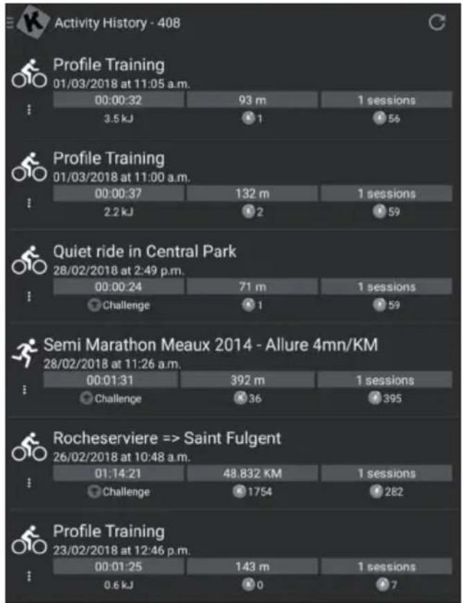 Klarfit Myon Cross - Historique des exercices - 1