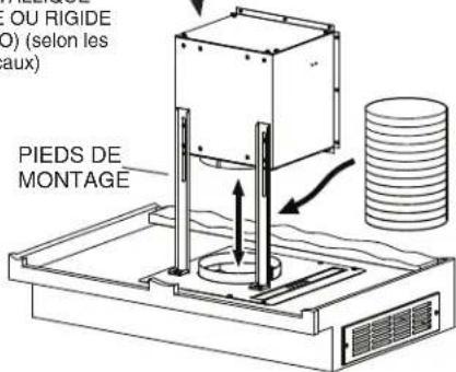 VIKING ARKD - Ventilateur fixé à la hotte encastrée à l'aide des pieds de montage. - 2