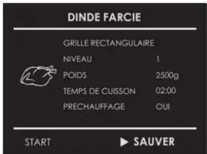 Fulgor Milano F7SCO24S1 - Sauvegarder une recette personnalisée : - 3