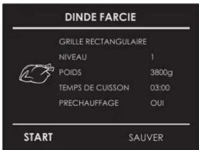 Fulgor Milano F7SCO24S1 - Sélectionner une recette déjà programmée : - 1