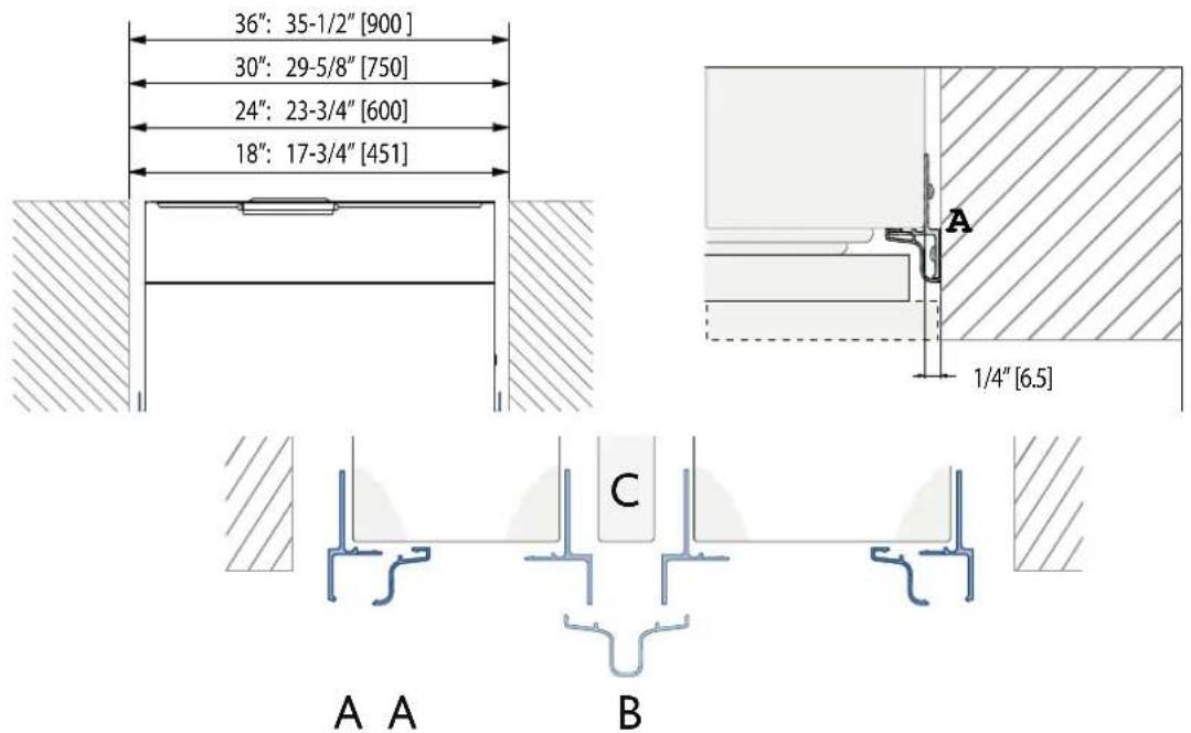 Hestan KWCL24 - CUT-OUT DIMENSIONS AND INSTALLATION METHODS - FLUSH - 1