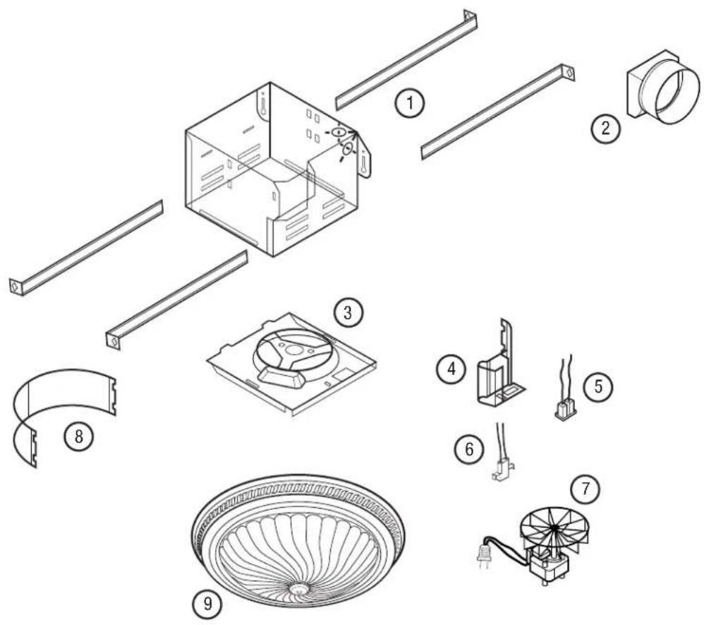 Air King DRLC709 - DIAGRAMME DES PIÈCES DE REMPLACEMENT - 1