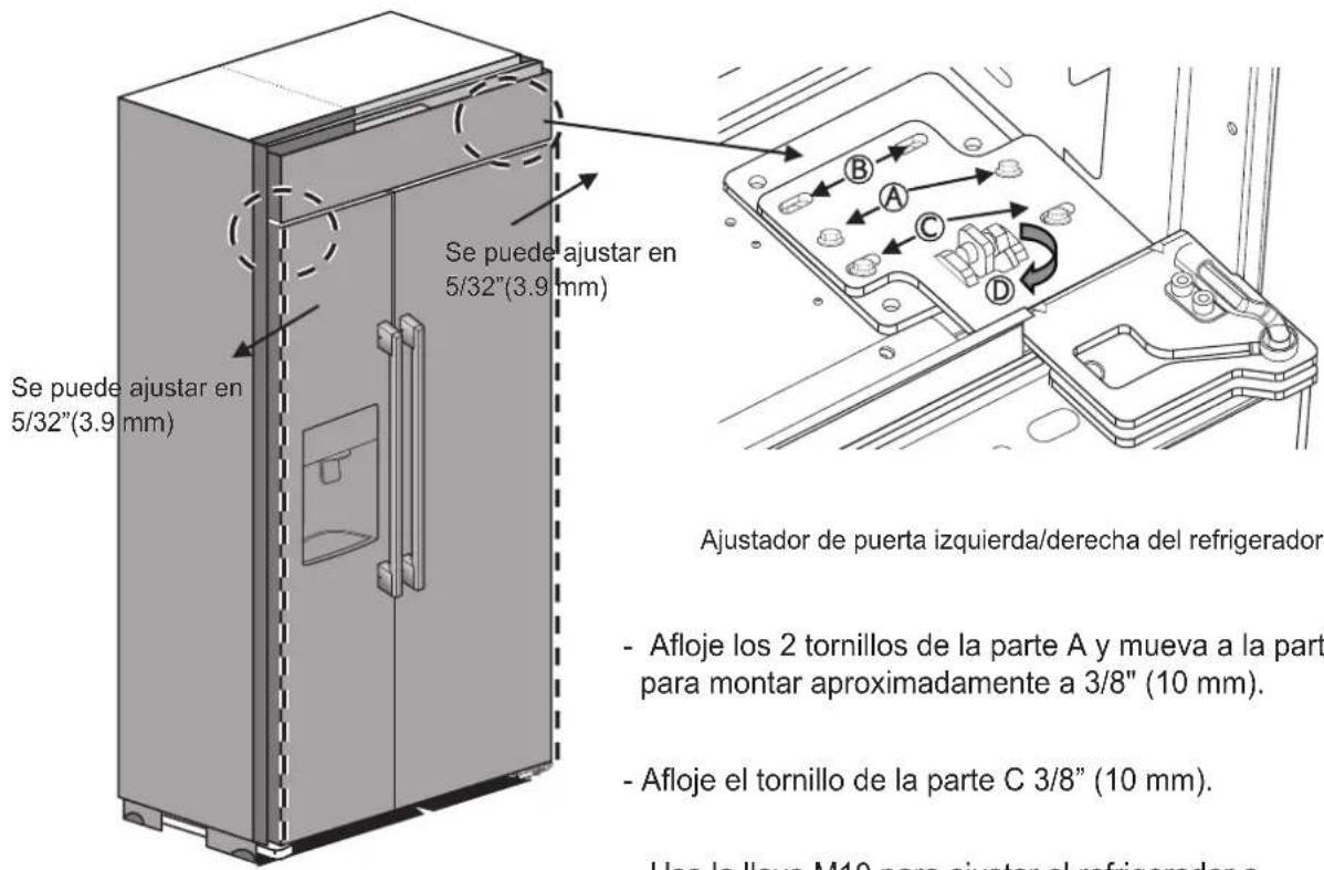 SKS SKSSB4202S - Ajustador de puerta izquierda/derecha para refrigerador y congelador - 1