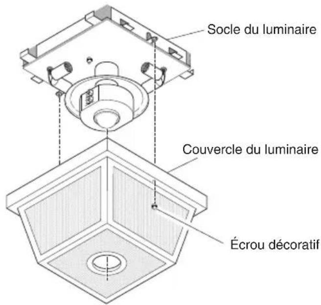 Socle du luminaire Couvercle du luminaire Écrou décoratif