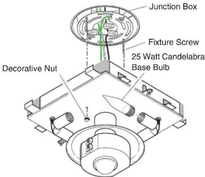 Heath Zenith 4305 - INSTALL FIXTURE BASE TO JUNCTION BOX - 1