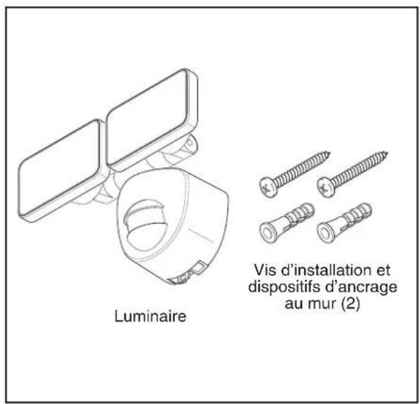 Luminaire Vis d'installation et dispositifs d'ancrage au mur (2)
