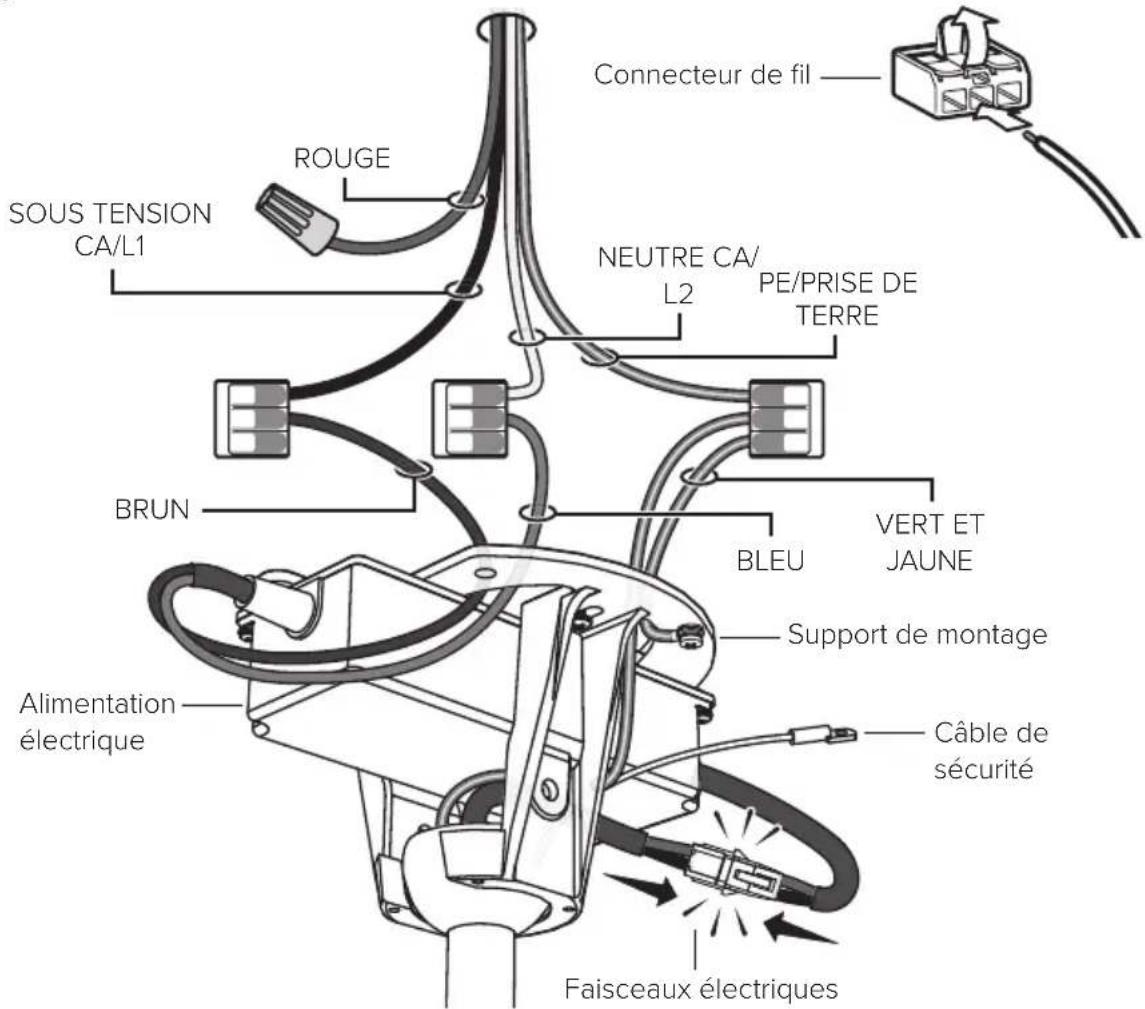 Big Ass Fans Turbo6 - 8a. Raccorder le ventilateur (sans filtre EMI) - 3