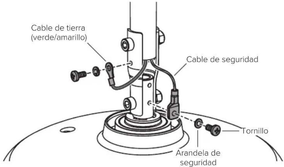 Big Ass Fans Turbo6 - Instalación del cable de seguridad inferior y el cable de tierra - 1