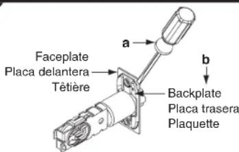 Schlage F170 - Si nécessaire, changer la tétière du verrou - 1