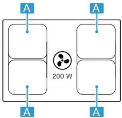 BOSCH PVQ811H26EB - Répartition des zones de cuisson - 1