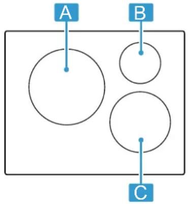 BOSCH PIJ63KBB5E - Répartition des zones de cuisson - 1