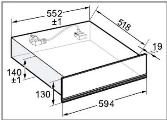 BOSCH BDC9111B0 - Afmetingen van het apparaat - 1