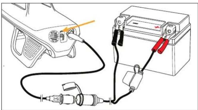 GARRETT Axiom - Chargement a partir des bornes de la batterie 12 V (en option) - 1