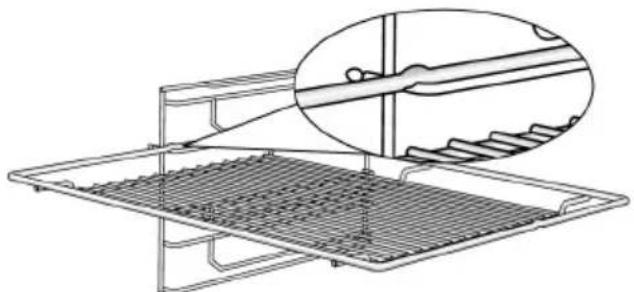 BEKO FBG62031WCS - Fonction de butée du grillage - Sur les modèles avec étagères en fil métallique - 1