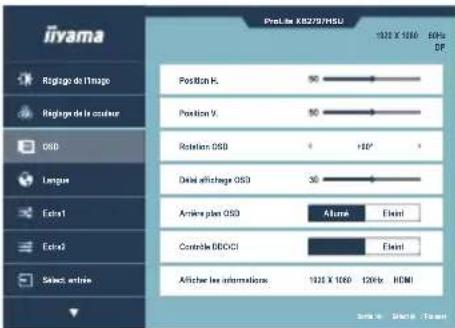 IIYAMA ProLite XB2497HSU - Raccourci - 2
