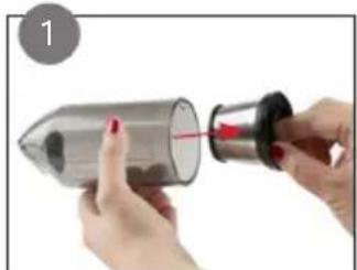 DOMO DO251S - CLEANING THE SUCTION NOZZLE WITH DUST RESERVOIR AND FILTER - 1