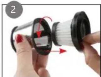 DOMO DO251S - CLEANING THE SUCTION NOZZLE WITH DUST RESERVOIR AND FILTER - 2