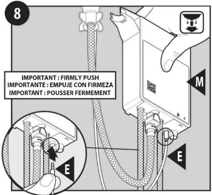 IMPORTANT : FIRMLY PUSH IMPORTANTE : EMPUJE CON FIRMEZA IMPORTANT : POUSSER FERMEMENT