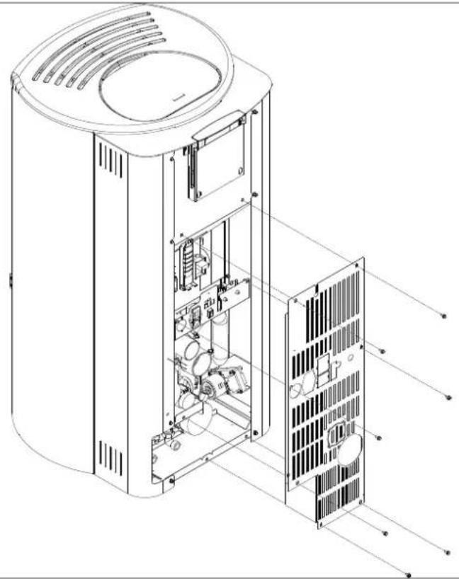 Palazzetti Ecofire Jackie Idro S - Démontage du panneau de fond - 1