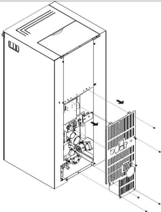 Palazzetti Ecofire Dadò Idro 10 - Disassembly of back panel - 1