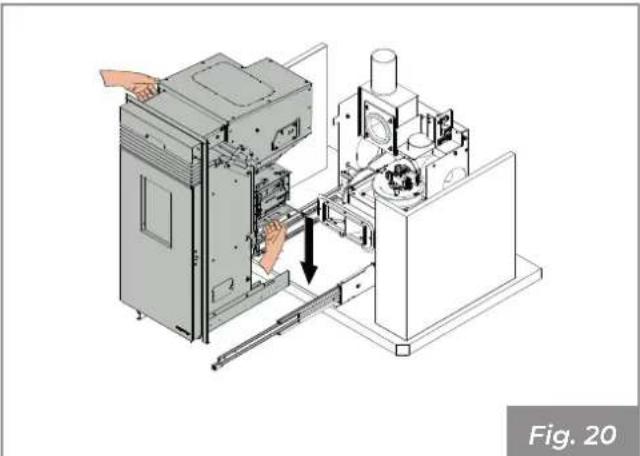 Palazzetti Ecofire KPE8 - Installation du générateur sur le plan d'une cheminée - 4