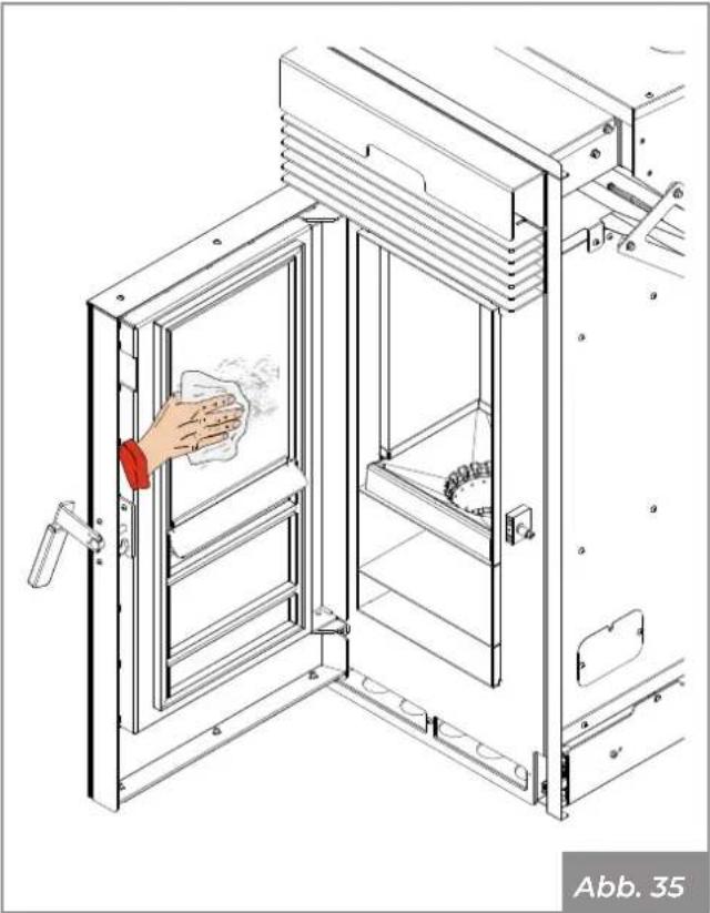 Palazzetti Ecofire KPE8 - Reinigung des Glases - 2