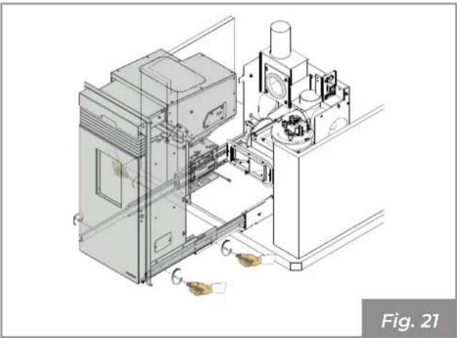 Palazzetti Ecofire KPE8 - Installation du générateur sur le plan d'une cheminée - 5