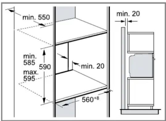 BOSCH HBA471BB0S - Installation dans un meuble haut - 1