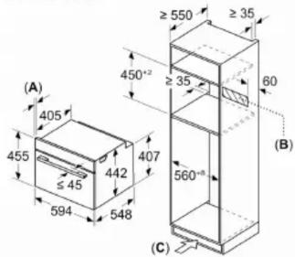 (A) 405 455 ≤ 45 594 442 548 ≥ 550 ≥ 35 450⁺² ≥ 35 60 (B) 560⁻⁸ (C)