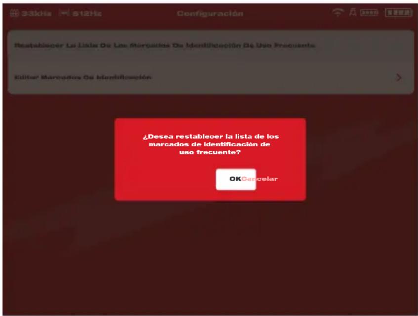 MILWAUKEE M18 2970-20 - Restablecimiento de la lista de los marcados de identificación de uso frecuente - 2