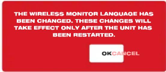 MILWAUKEE M18 2970-20 - Setting the M18™ Wireless Monitor Language - 2