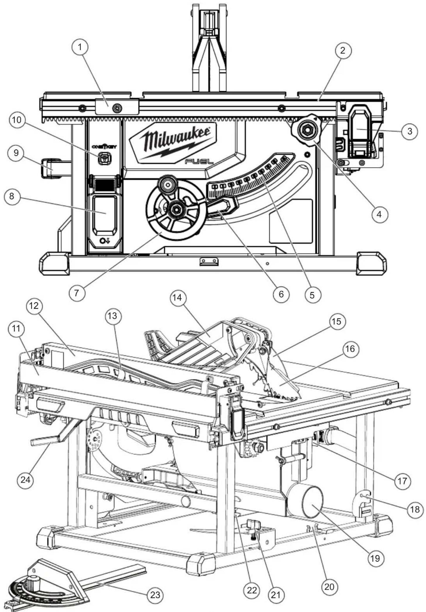 MILWAUKEE M18 Fuel ONE-KEY 2736-20 - Mounting the Table Saw - 1