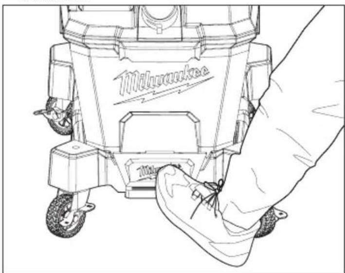 MILWAUKEE M18 Fuel 0910-20 - Fixation / enlèvement du chariot pour secs et humides aspirateur - 2