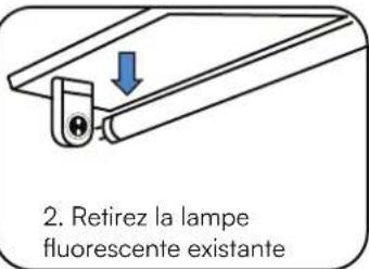 2. Retirez la lampe fluorescente existante
