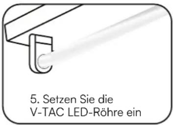 V-TAC VT-007 - Installation und Austausch der Leuchtstofflampe (einzelner magnetischer Vorschaltkreis) - 6