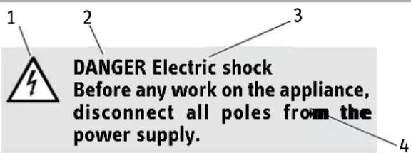 STIEBEL ELTRON ULTRONIC 1 W - Layout of safety information - 1