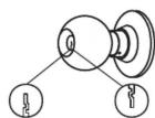 Master Lock SLC0126DKA4 - Orientation appropriée de l'entrée de clé / Posición correcta del ojo de la llave - 1